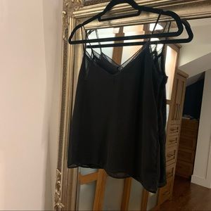 Zara Black tank top with subtle mesh detailing